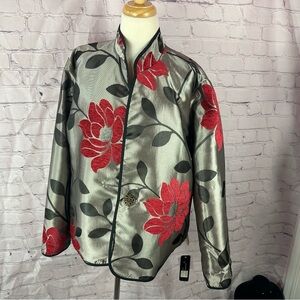 NWT irresistible reversibles red floral or Leopard Print Women's Jacket sz XL